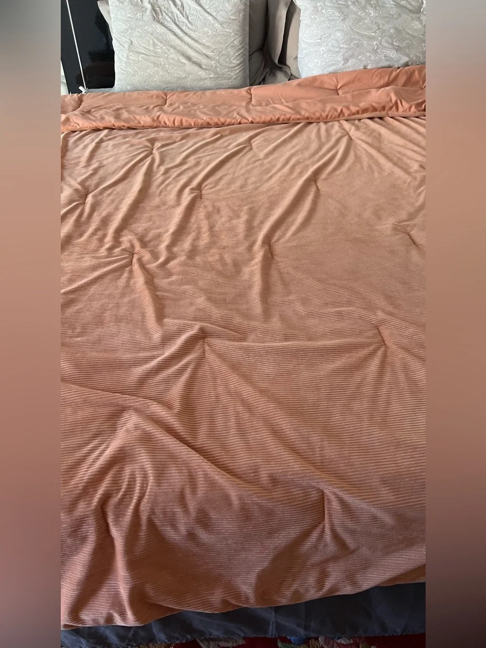 Room essentials peachy color Soft Ribbed Copper Duvet Cover 66x94 Inches  Twin